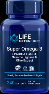 Super OMEGA - 3 EPA / DHA met sesamlignanen en olijvenextract 240 capsules LEVENSLANG